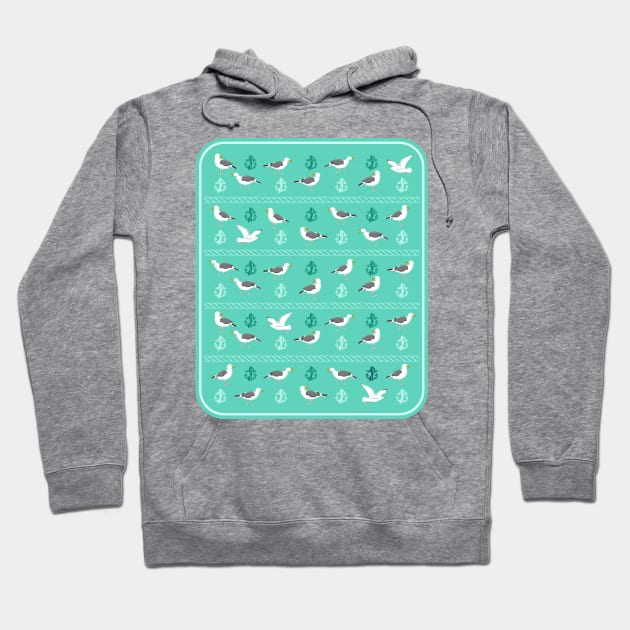 Seagull pattern Hoodie by mailboxdisco